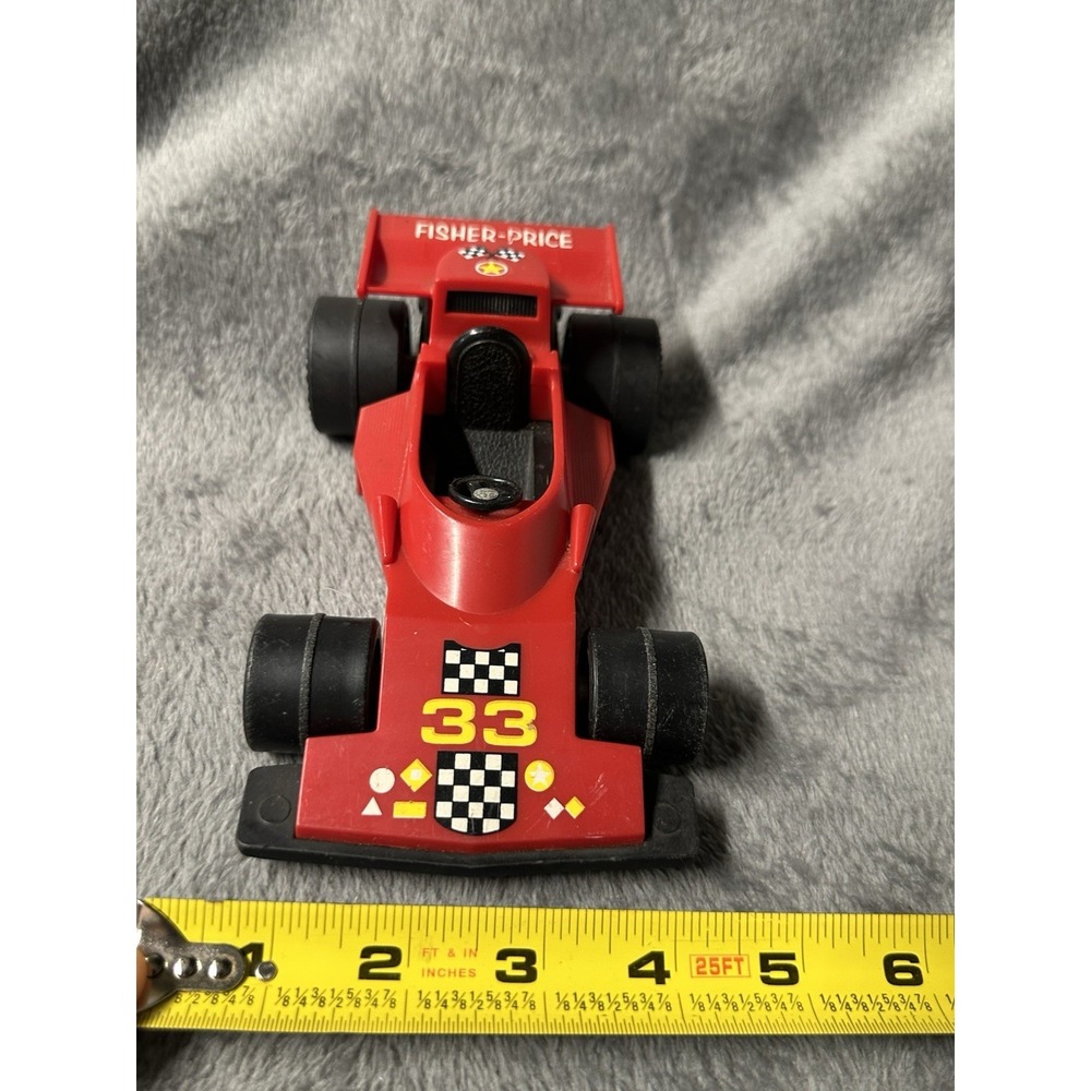 1975 Fisher Price Super Speed Racer Adventure Series Red Race Car #308